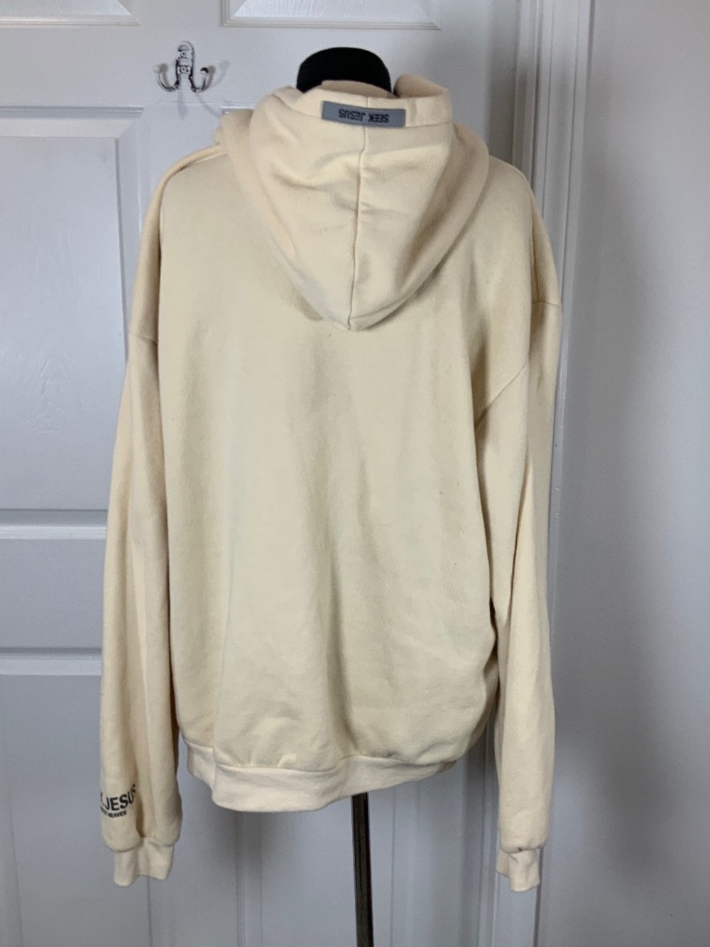 Seek Jesus Made By Heaven Hoodie XL Cream Christian Unisex Streetwear Pullover - Picture 5 of 10